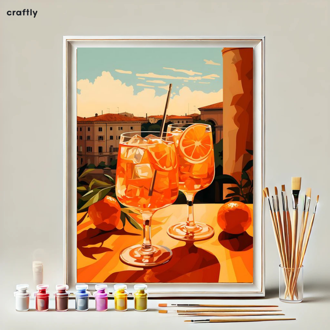 צביעה לפי מספרים - ציור קוקטיילים ושמש