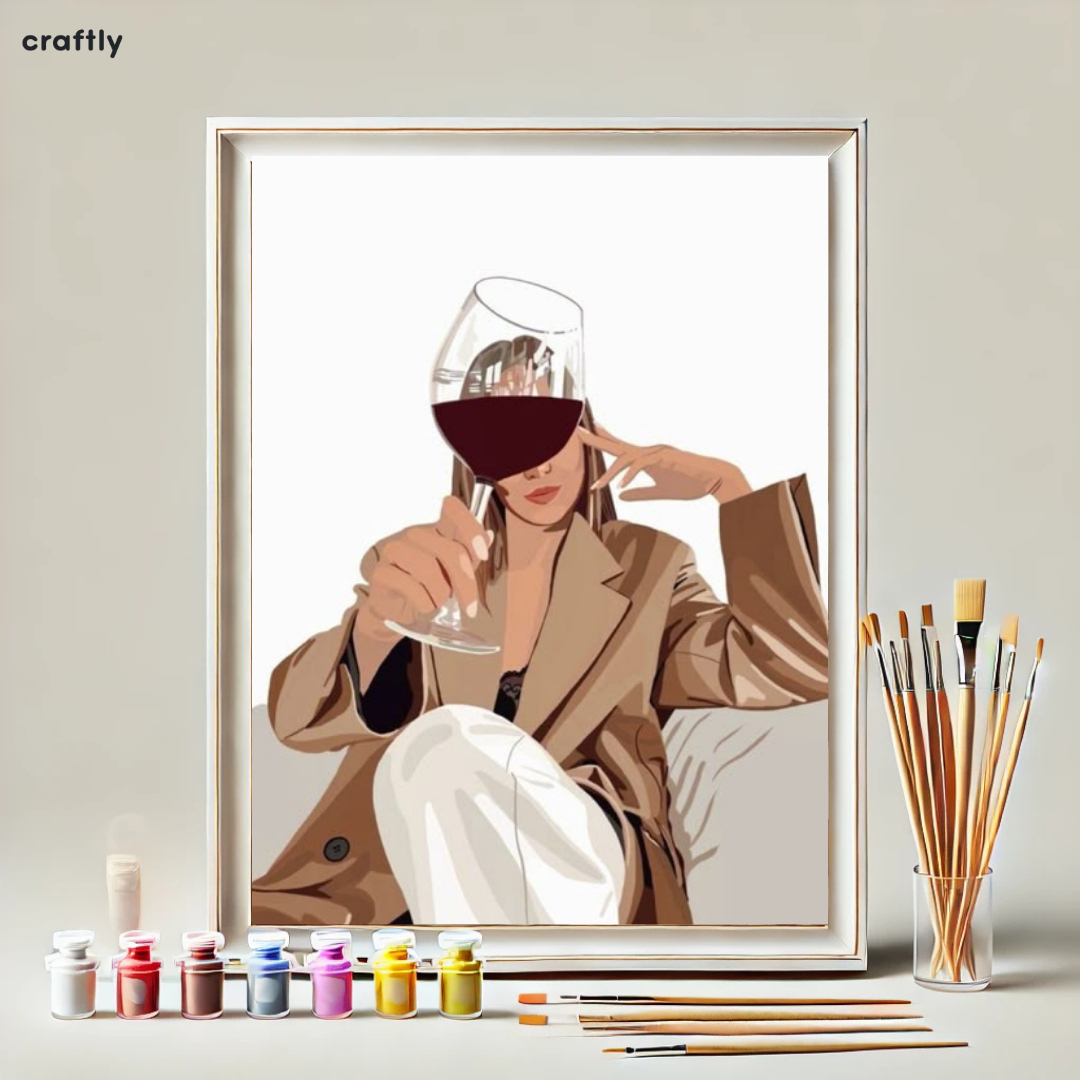 צביעה לפי מספרים - ציור יין וסטייל