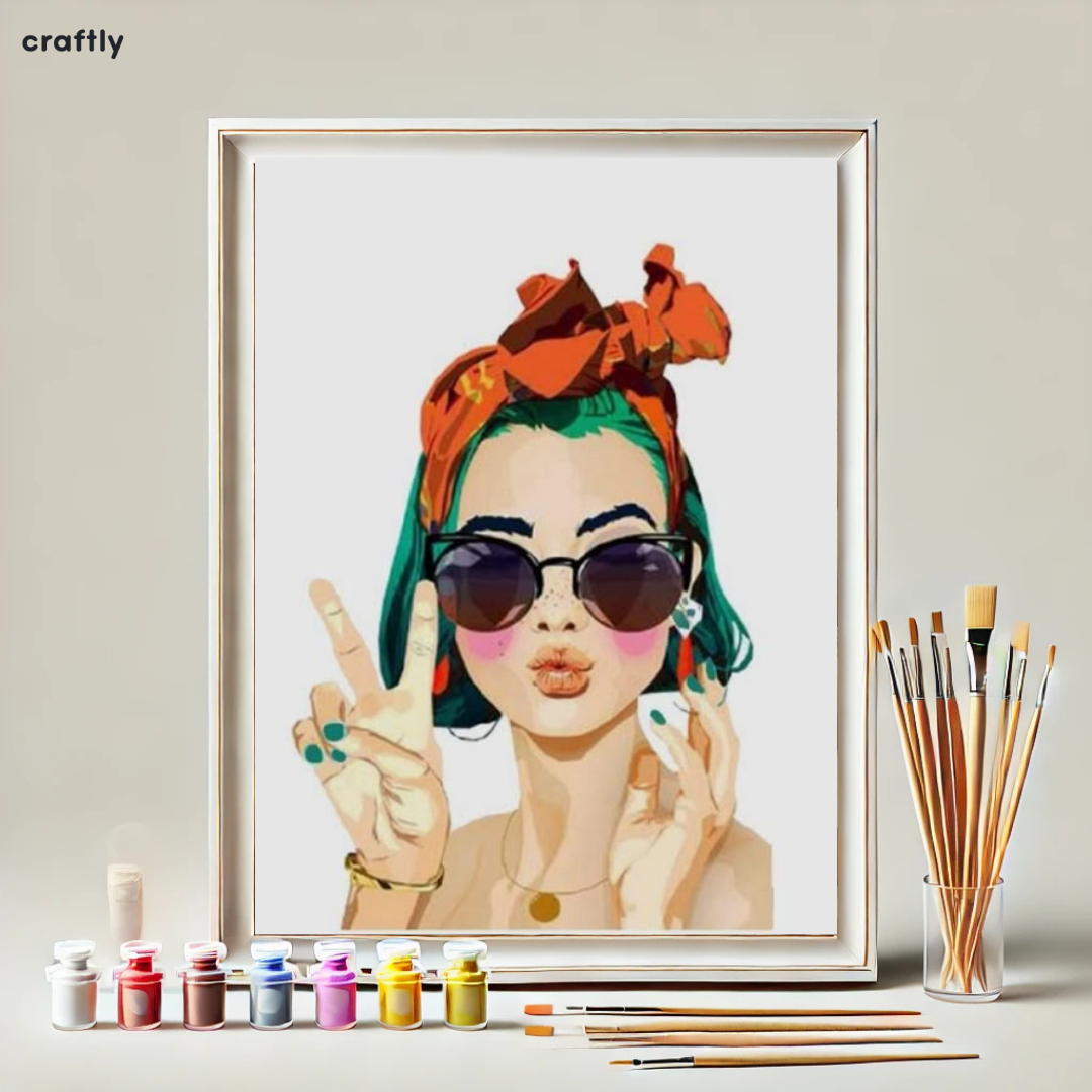 צביעה לפי מספרים - ציור של פופ-ארט אופנתי