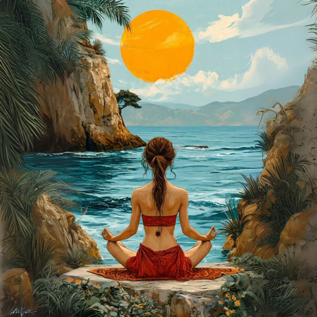 צביעה לפי מספרים - ציור מדיטציה מול הים