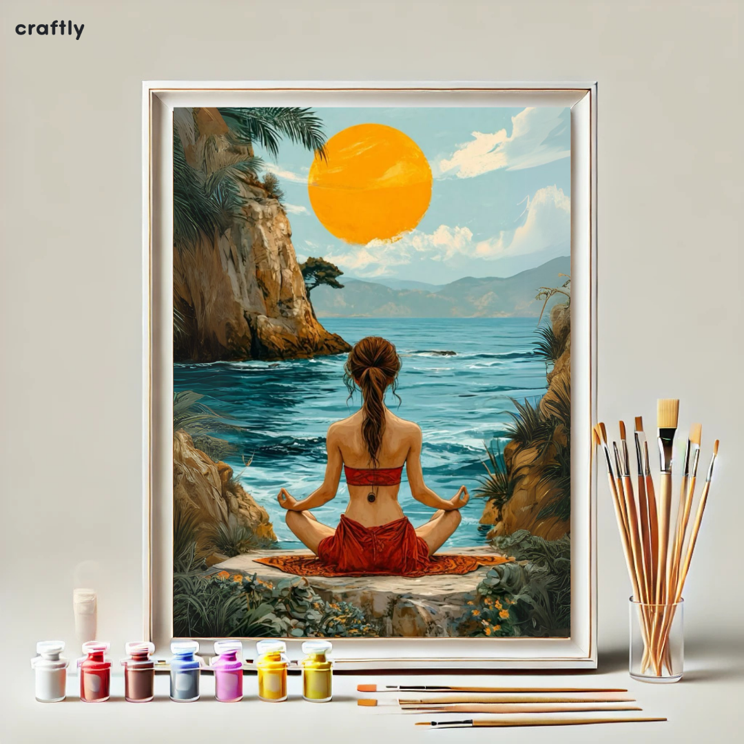 צביעה לפי מספרים - ציור מדיטציה מול הים
