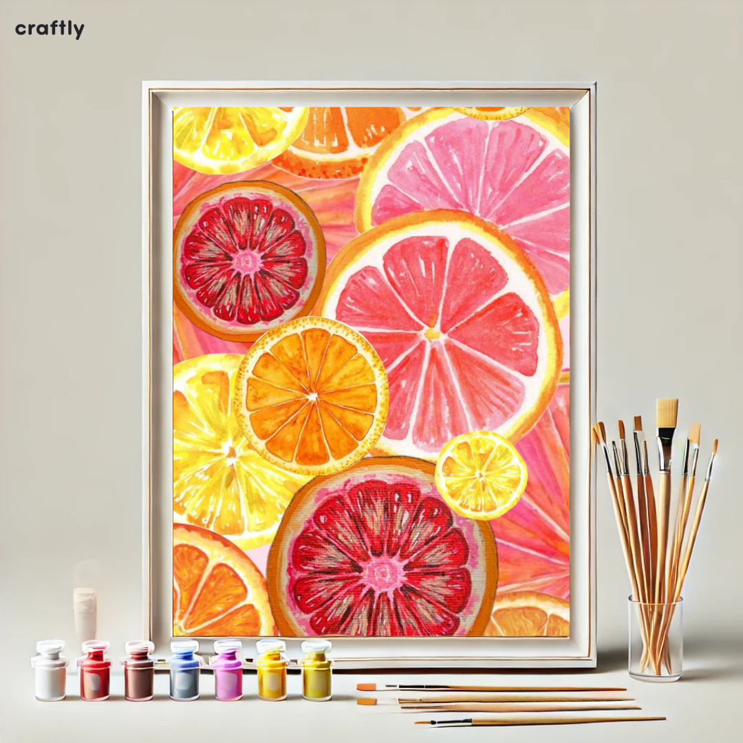 צביעה לפי מספרים - ציור פרוסות הדרים