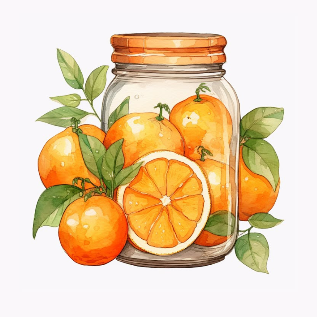 צביעה לפי מספרים - ציור תפוזים בצנצנת