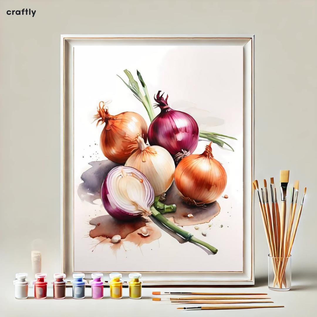 צביעה לפי מספרים - ציור של בצל