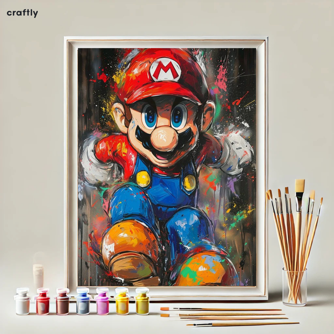 צביעה לפי מספרים - ציור של סופר מריו