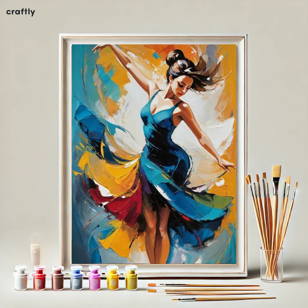 צביעה לפי מספרים - ציור רקדנית