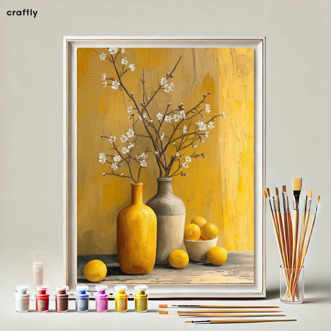 צביעה לפי מספרים - ציור פרחים וחרצית