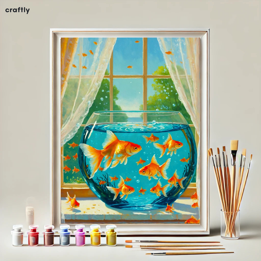 צביעה לפי מספרים - ציור דגים