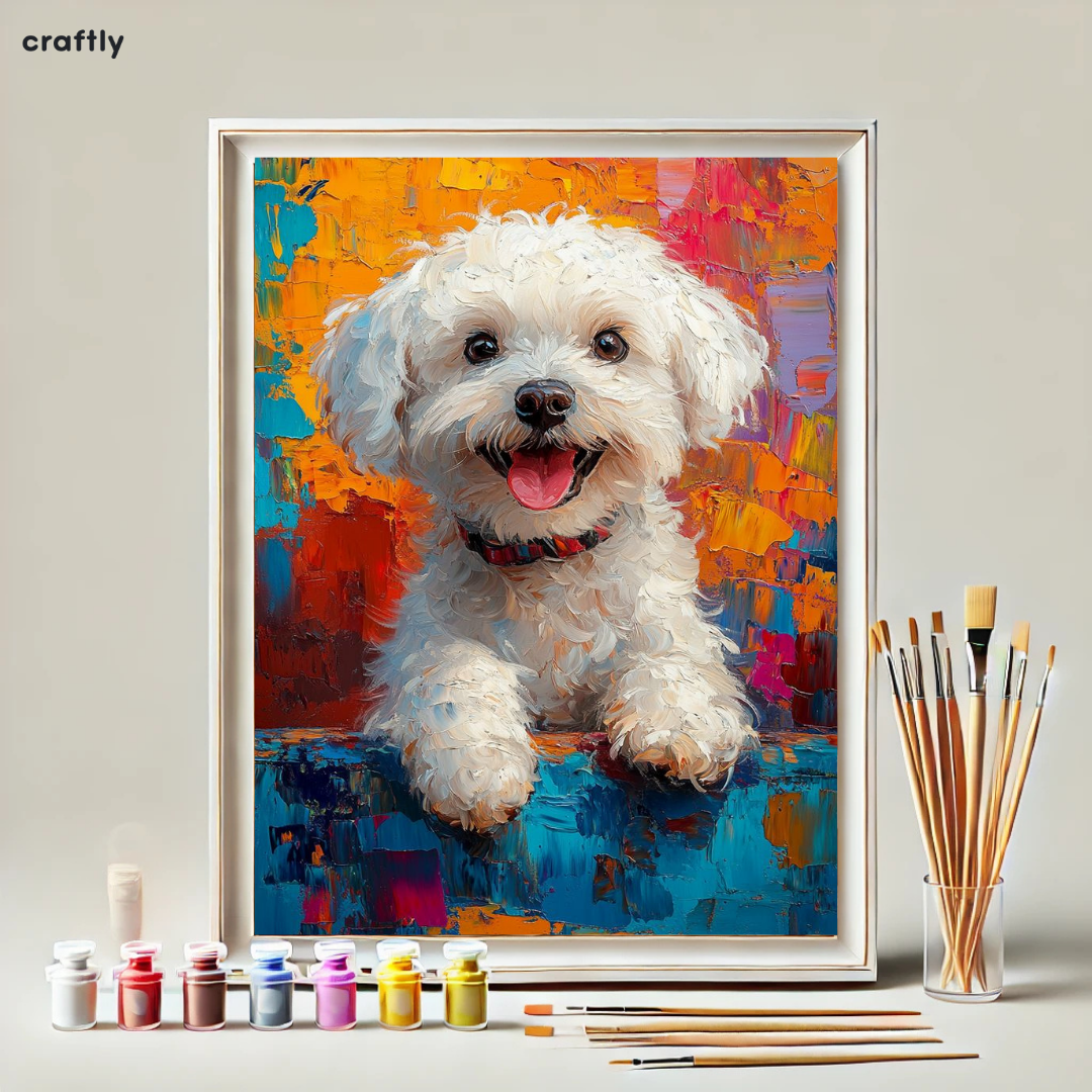 צביעה לפי מספרים - ציור כלב פודל