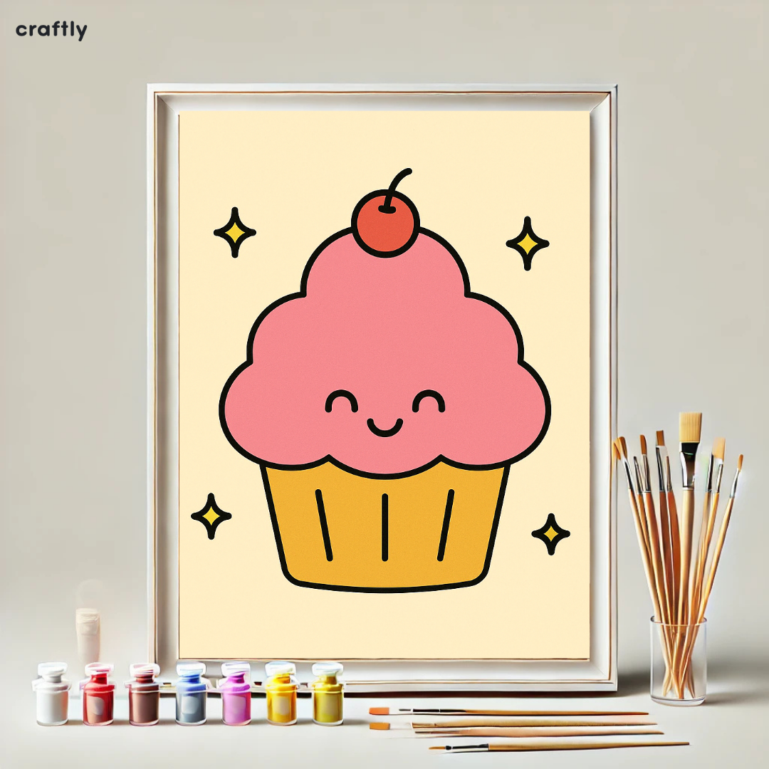 צביעה לפי מספרים - קאפקייק מתוק