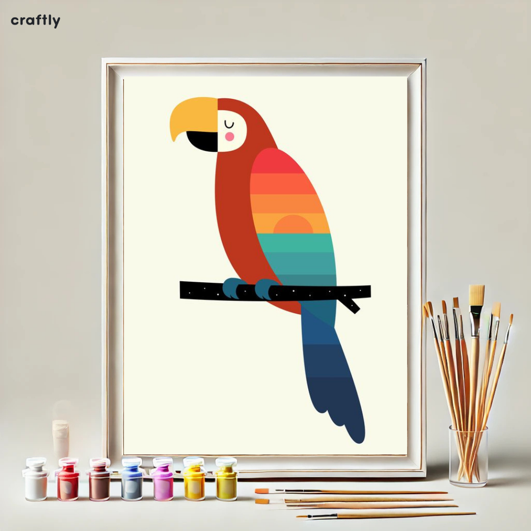 צביעה לפי מספרים - תוכי קשת