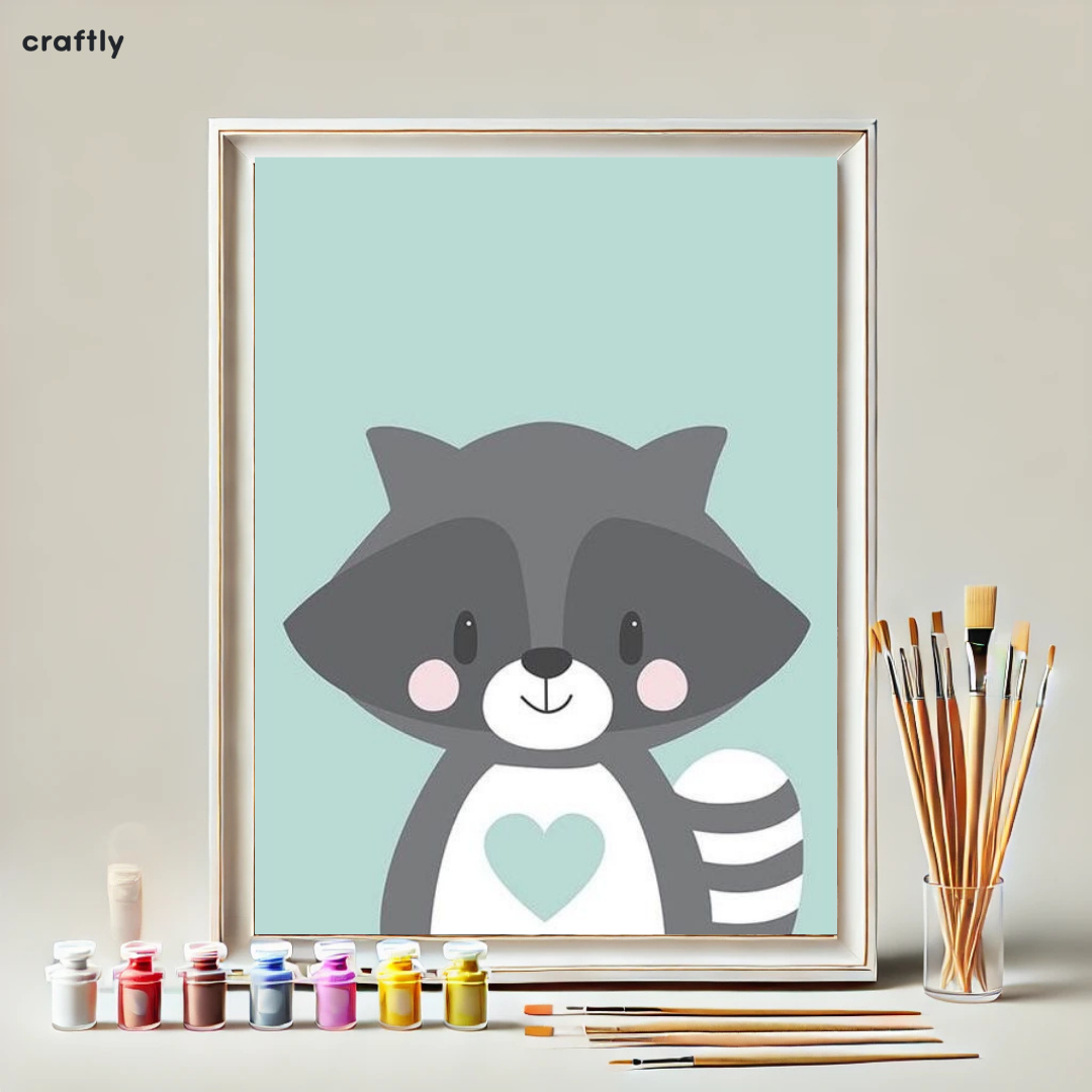 צביעה לפי מספרים - רקון עם לב