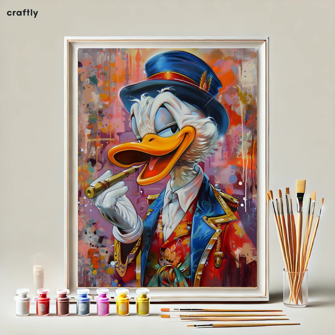 צביעה לפי מספרים - ציור ברווז מהודר