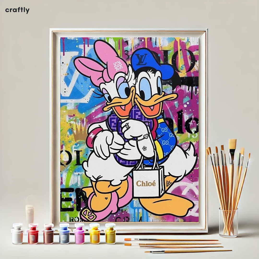 צביעה לפי מספרים - ציור דאפי ודייזי שיק