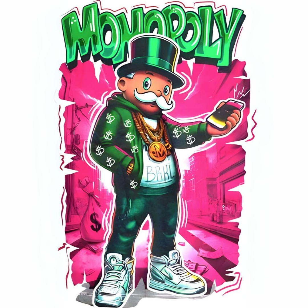 צביעה לפי מספרים - ציור מונופול גנגסטייל