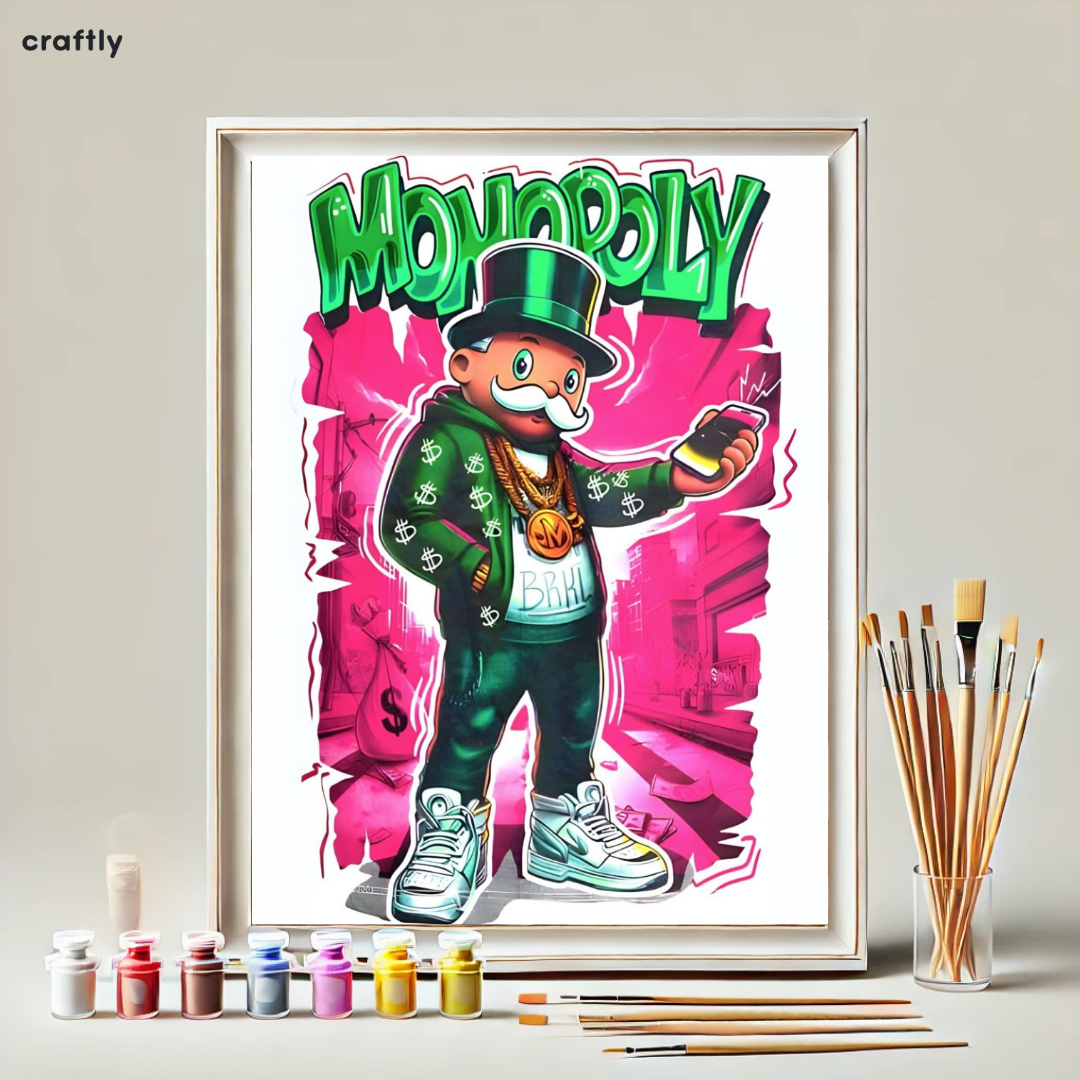 צביעה לפי מספרים - ציור מונופול גנגסטייל