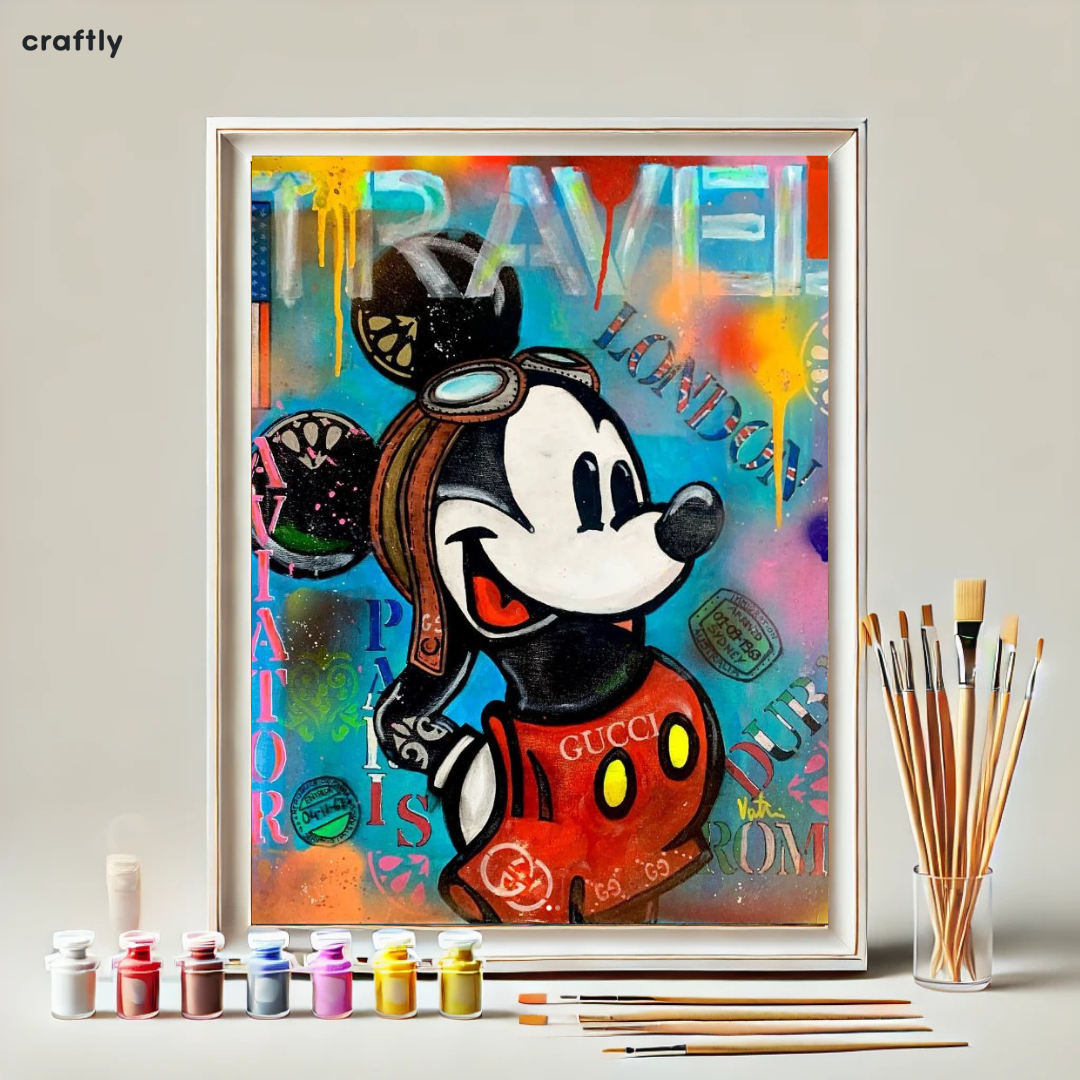 צביעה לפי מספרים - ציור מיקי מאוס פופ ארט