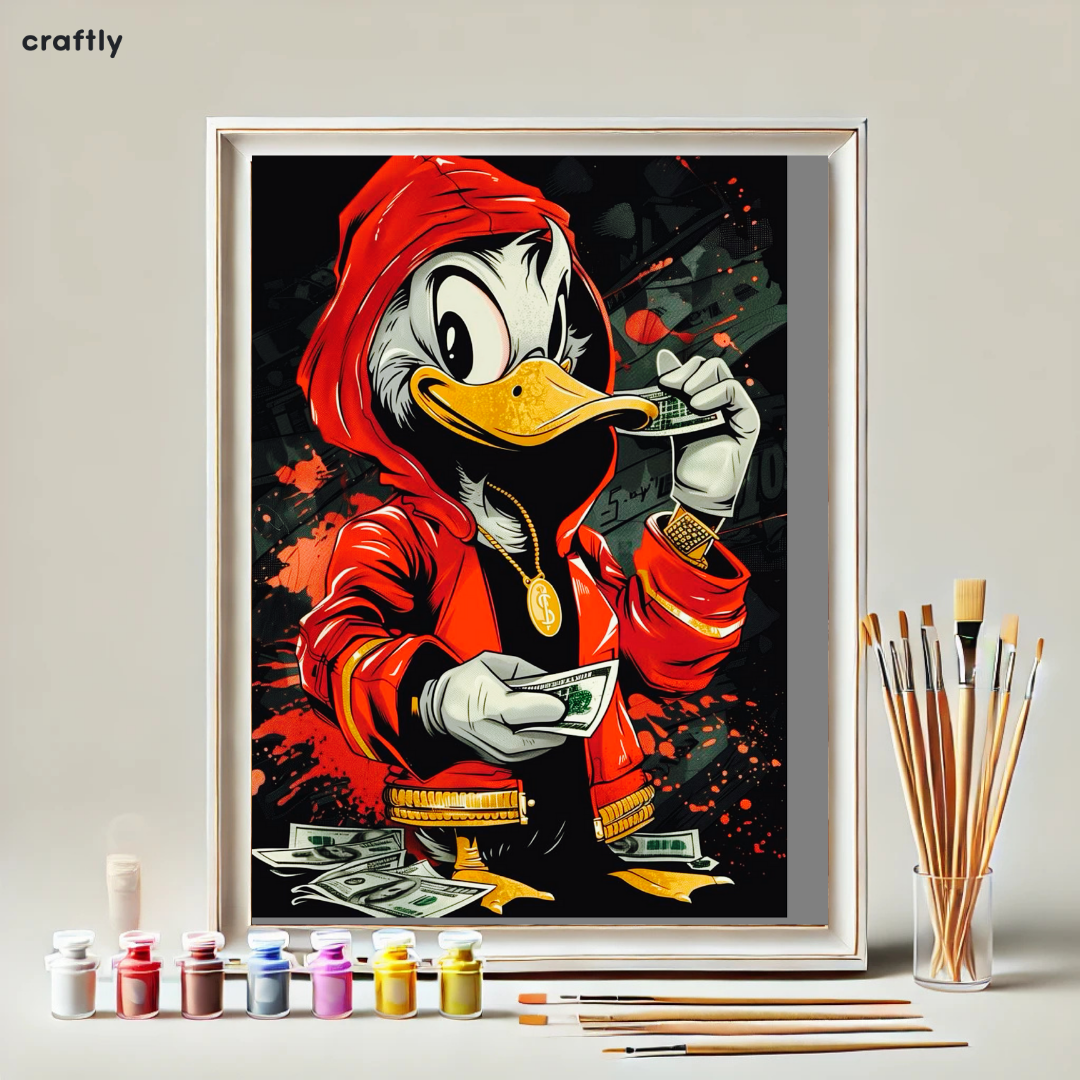 צביעה לפי מספרים - ציור דונלדאק בהוד יוקרתי