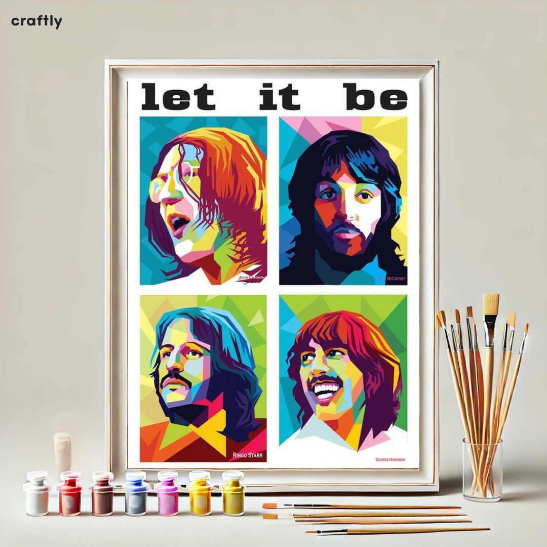 צביעה לפי מספרים - ציור הביטלס