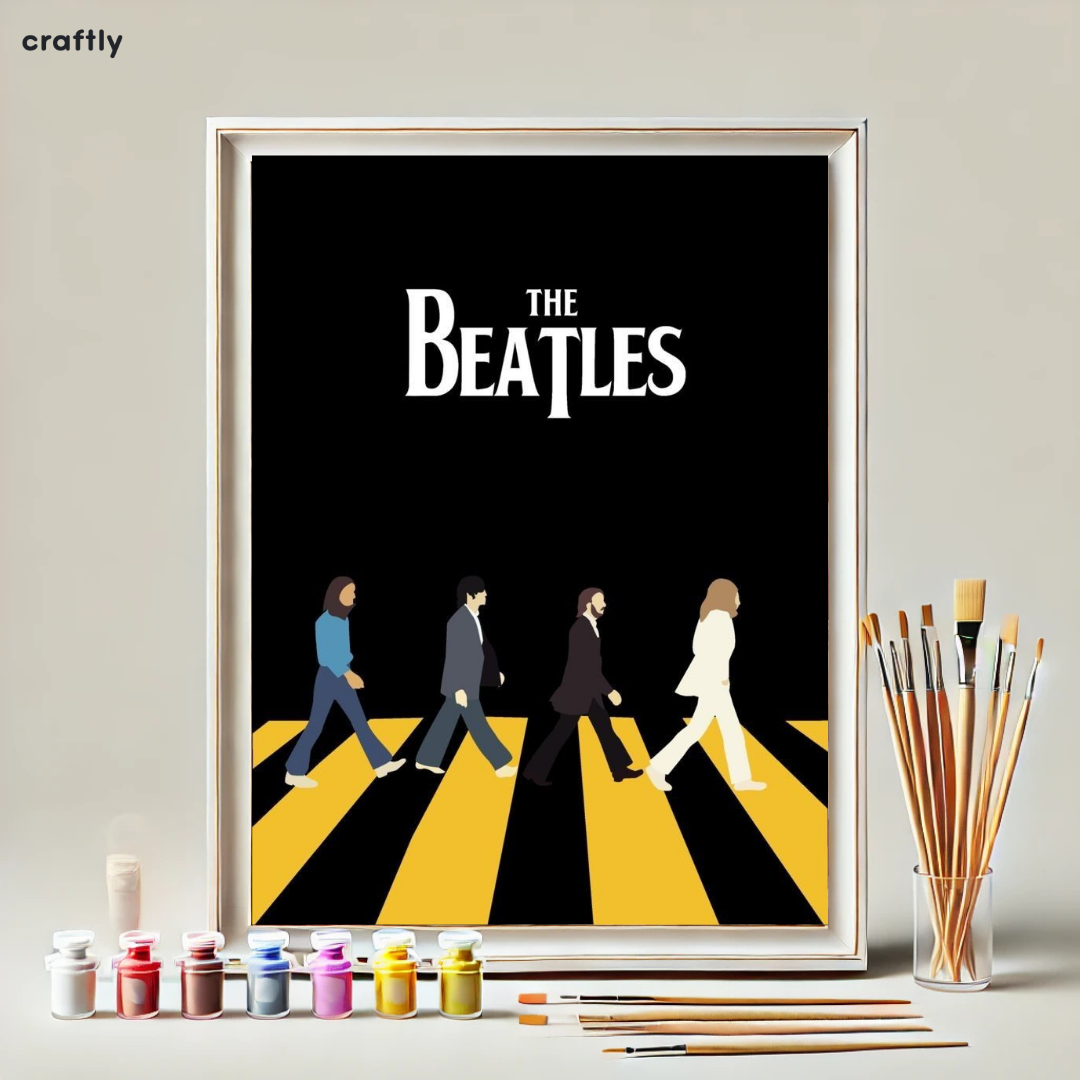 צביעה לפי מספרים - ציור מעבר חציה של הביטלס