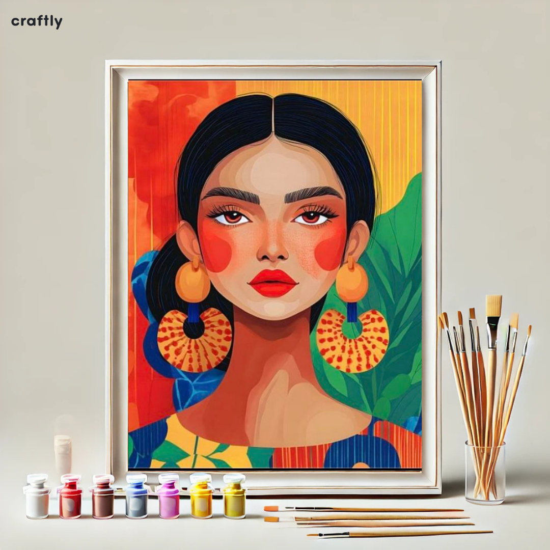 צביעה לפי מספרים - ציור אישה טרופית