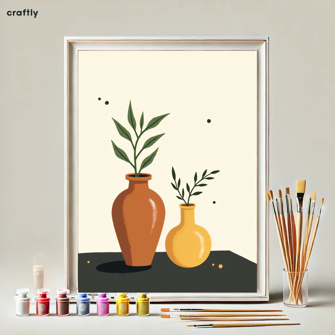 צביעה לפי מספרים - ציור אגרטלים מינימליסטיים