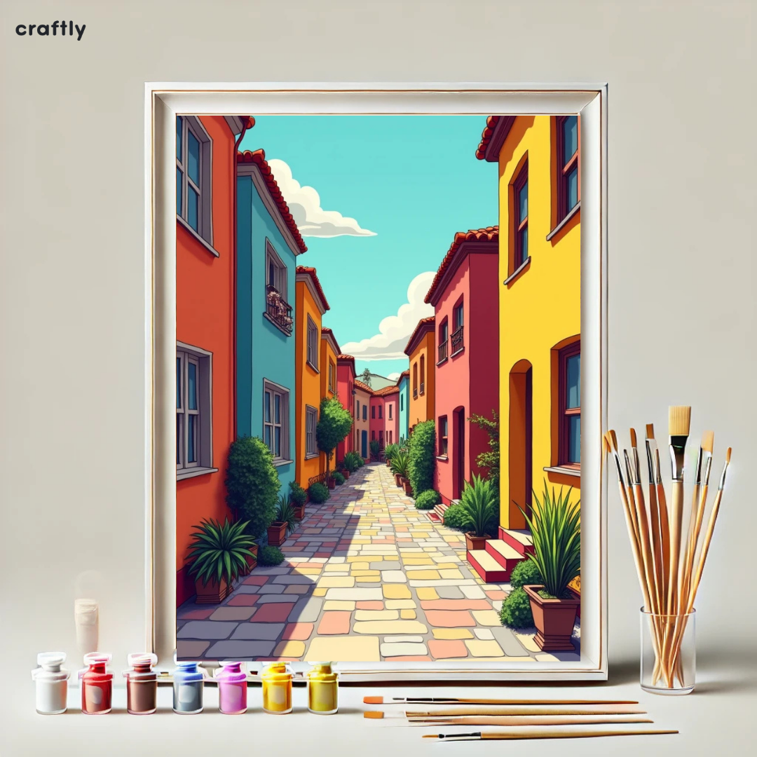 צביעה לפי מספרים - ציור סמטה צבעונית