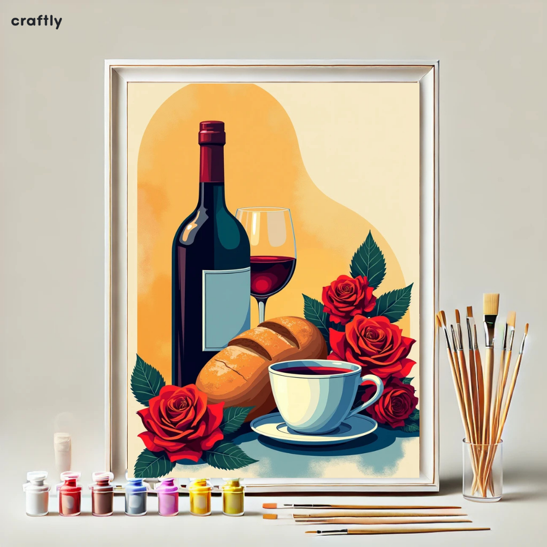 צביעה לפי מספרים - ציור ארוחת רומנטיקה