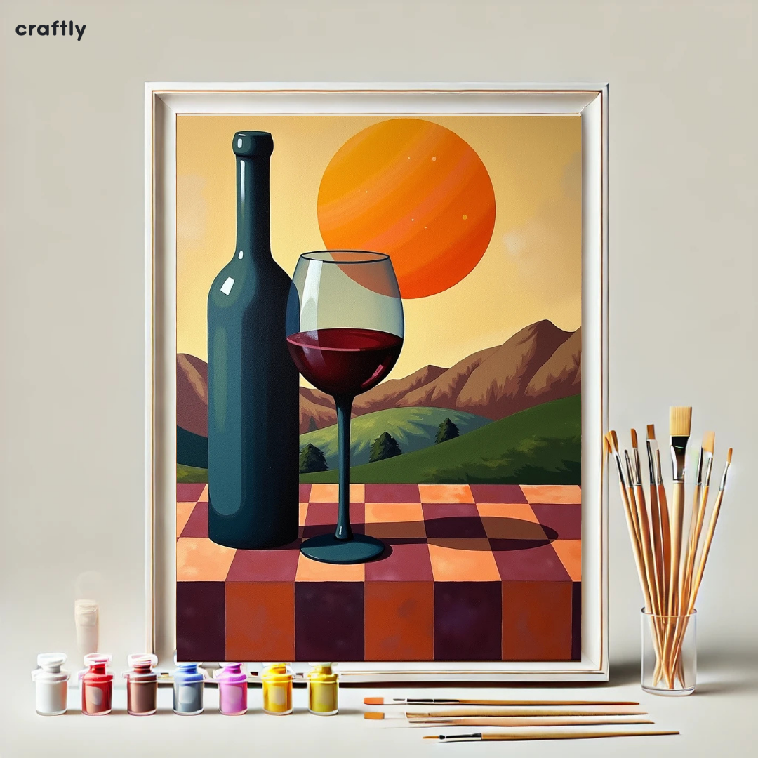 צביעה לפי מספרים - ציור שקיעה ביקב