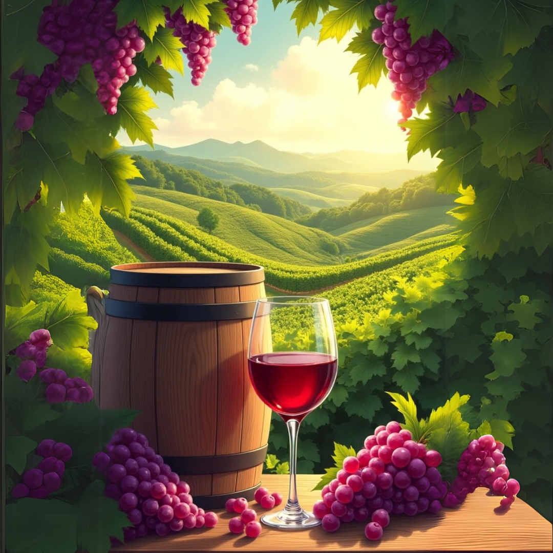 צביעה לפי מספרים - ציור יקב בכרמים