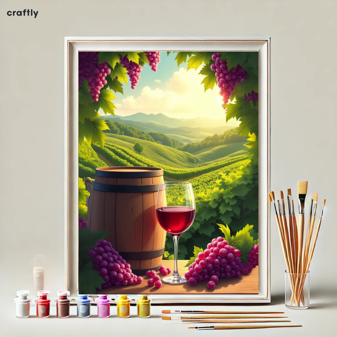 צביעה לפי מספרים - ציור יקב בכרמים