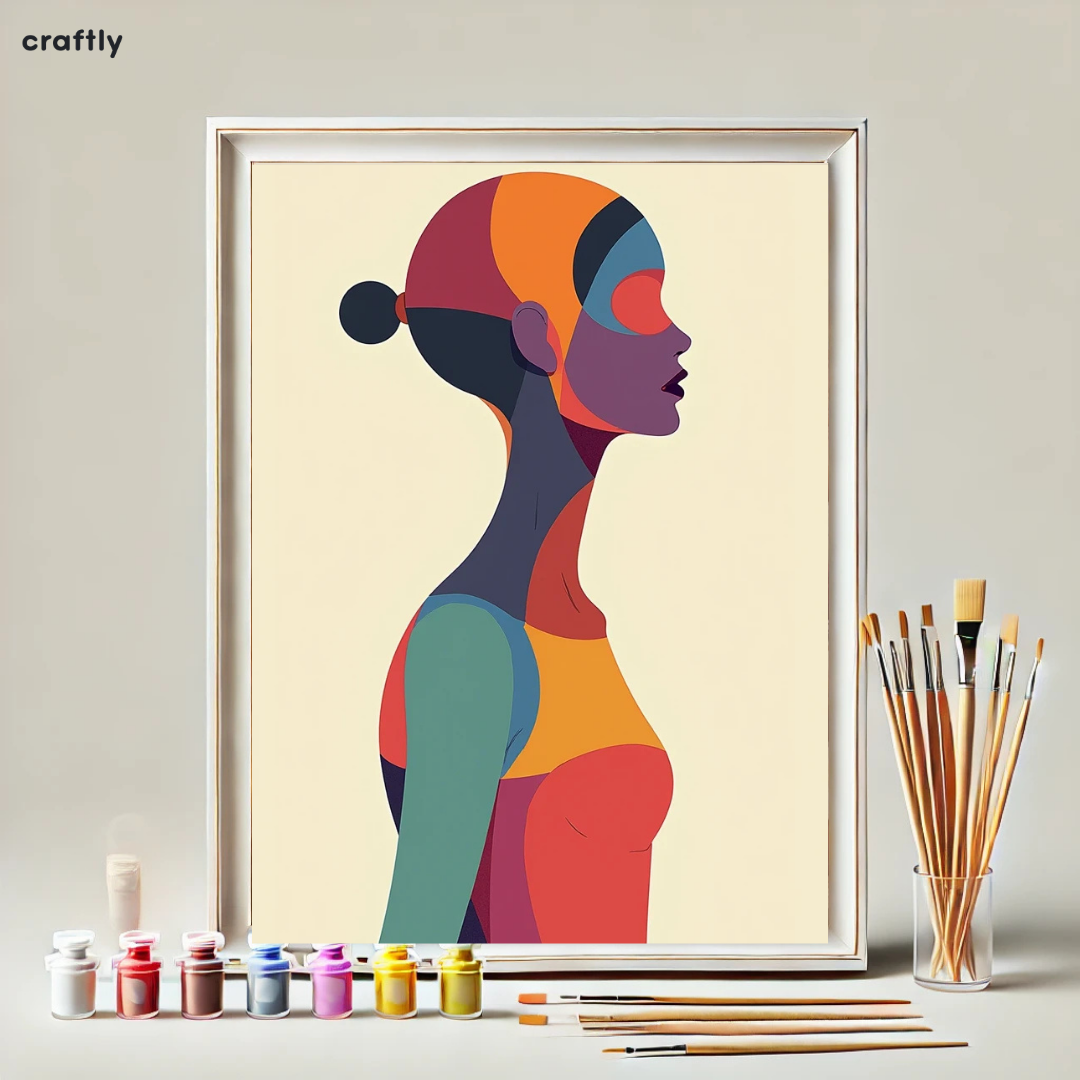 צביעה לפי מספרים - ציור אישה פורחת