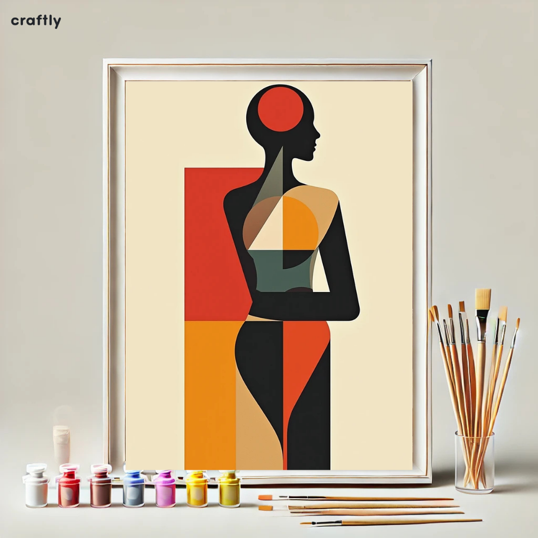 צביעה לפי מספרים - ציור דמות גיאומטרית מופשטת