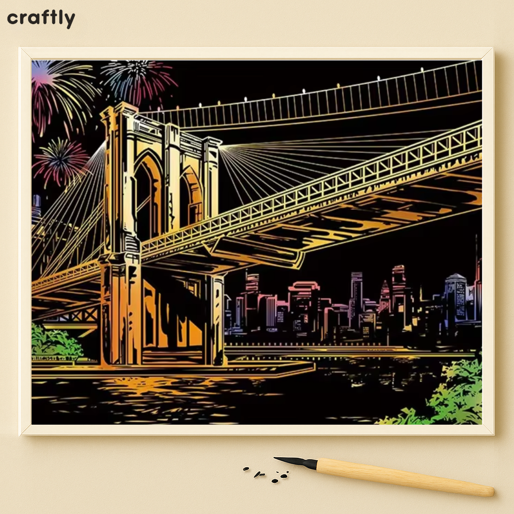 דפי גירוד קסם – גשר ברוקלין וזיקוקים