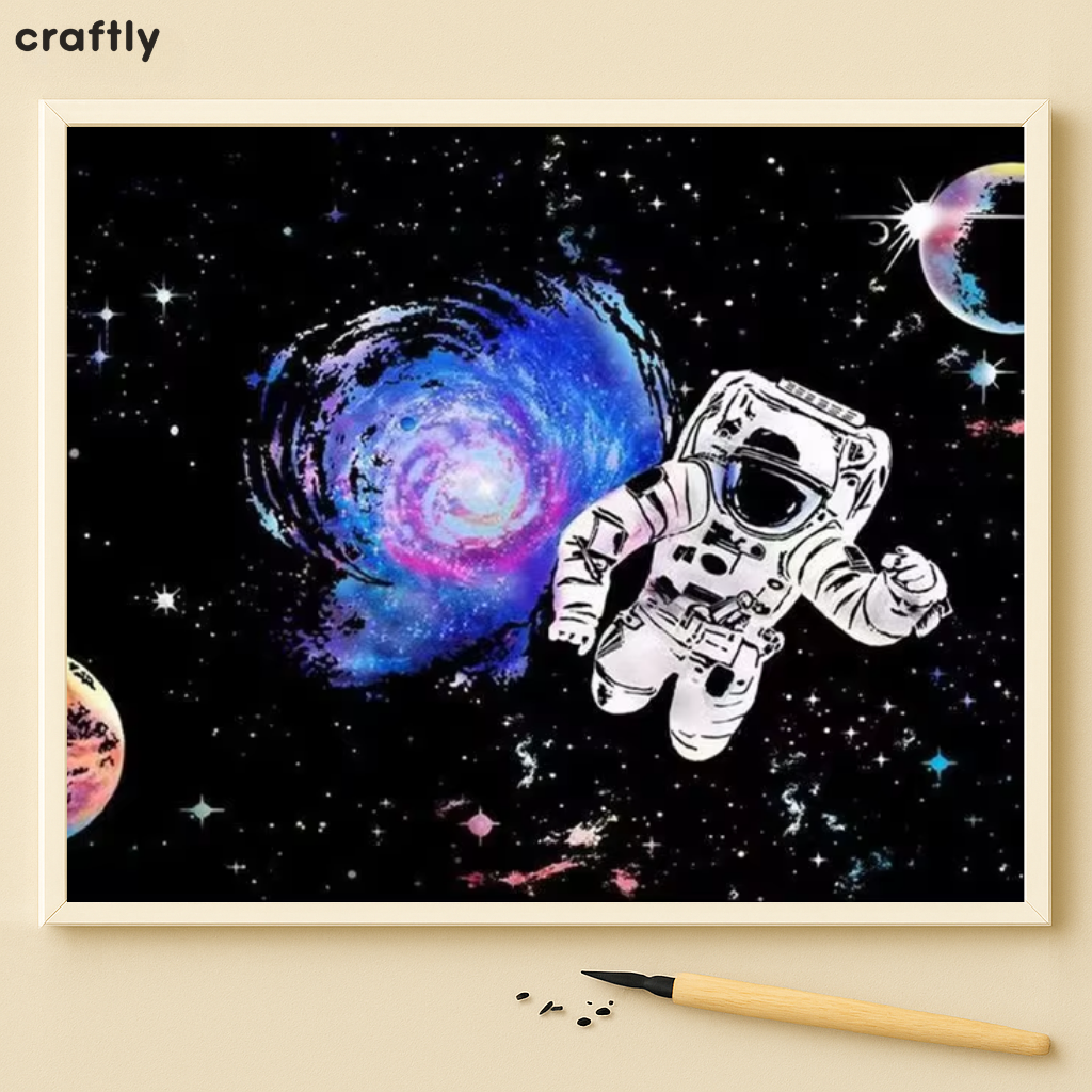 דפי גירוד קסם – אסטרונאוט בחלל