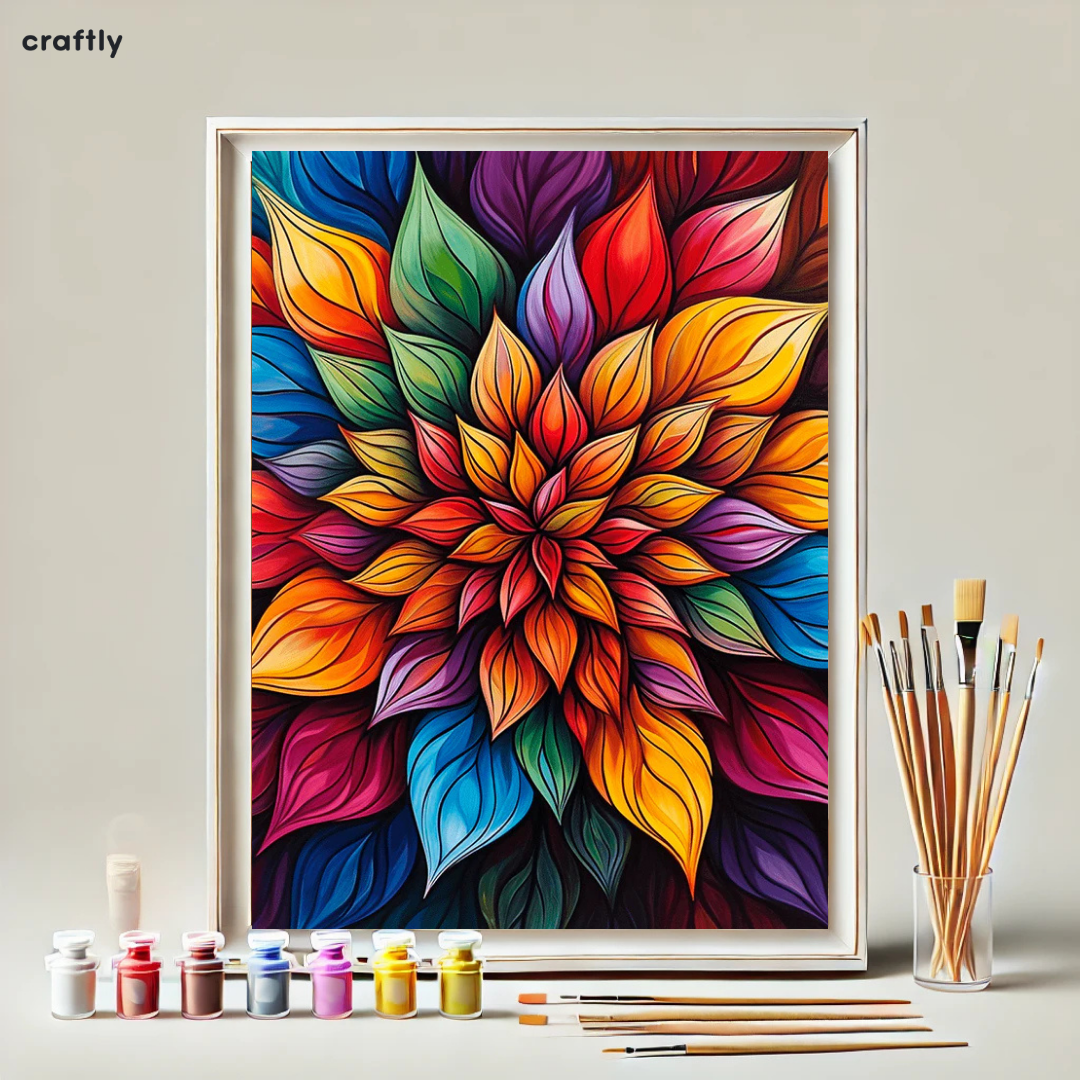 צביעה לפי מספרים – פרח צבעוני זוהר