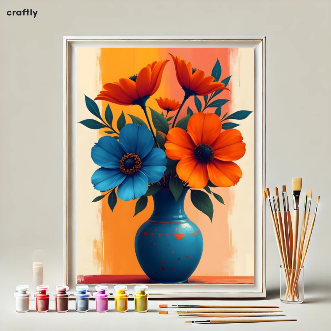 צביעה לפי מספרים – זר פרחים צבעוני