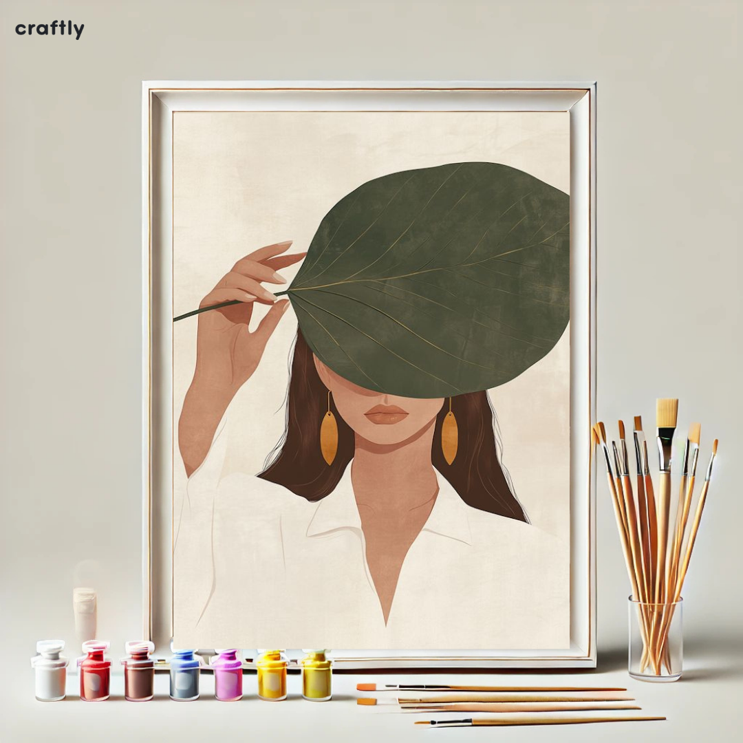 צביעה לפי מספרים - ציור עלה ומסתורין