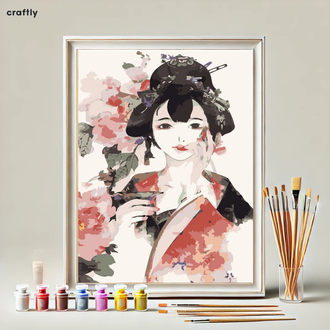 צביעה לפי מספרים - בסגנון יפני מסורתי