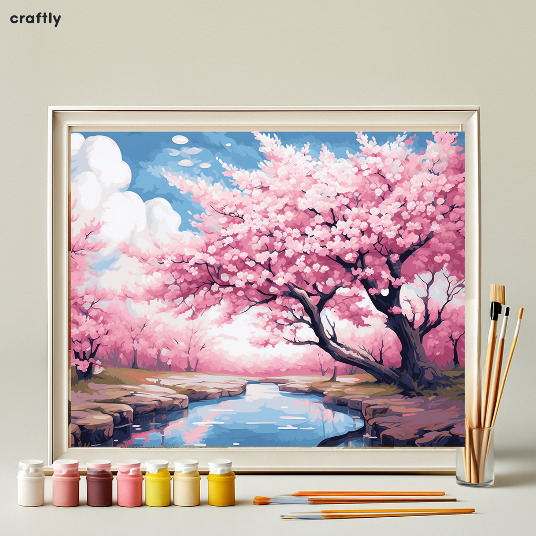 צביעה לפי מספרים - פריחת הדובדבן