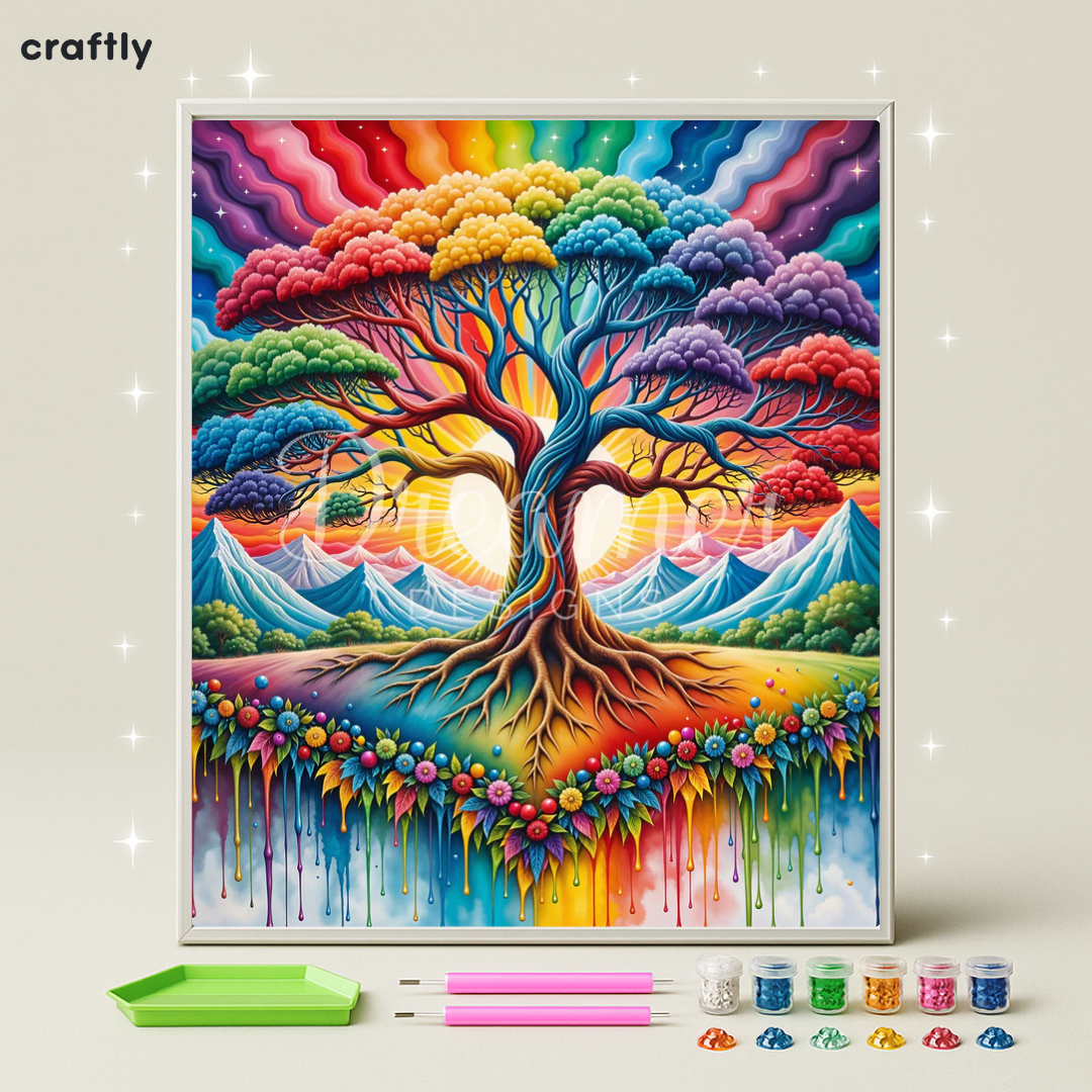 ציור יהלומים - עץ הקשת