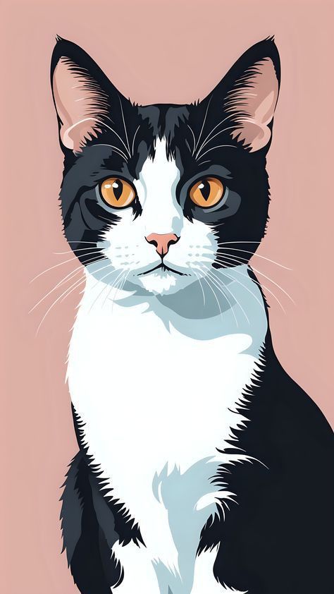 צביעה לפי מספרים – ציור חתול עם עיניים חודרות