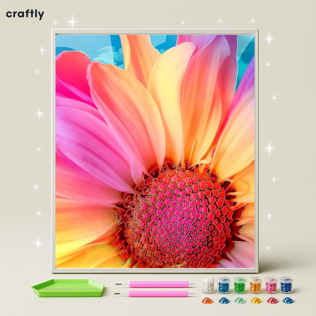 ציור יהלומים - פרח צבעוני