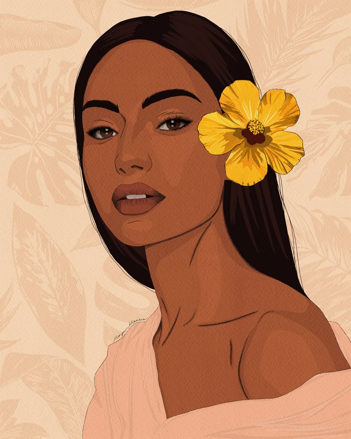 צביעה לפי מספרים - ציור של אישה עם פרח צהוב