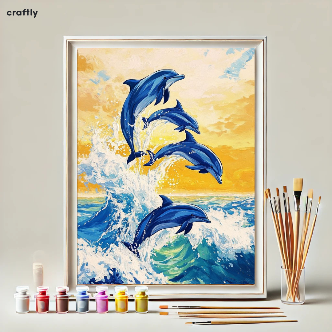 צביעה לפי מספרים – דולפינים בריקוד קיצי