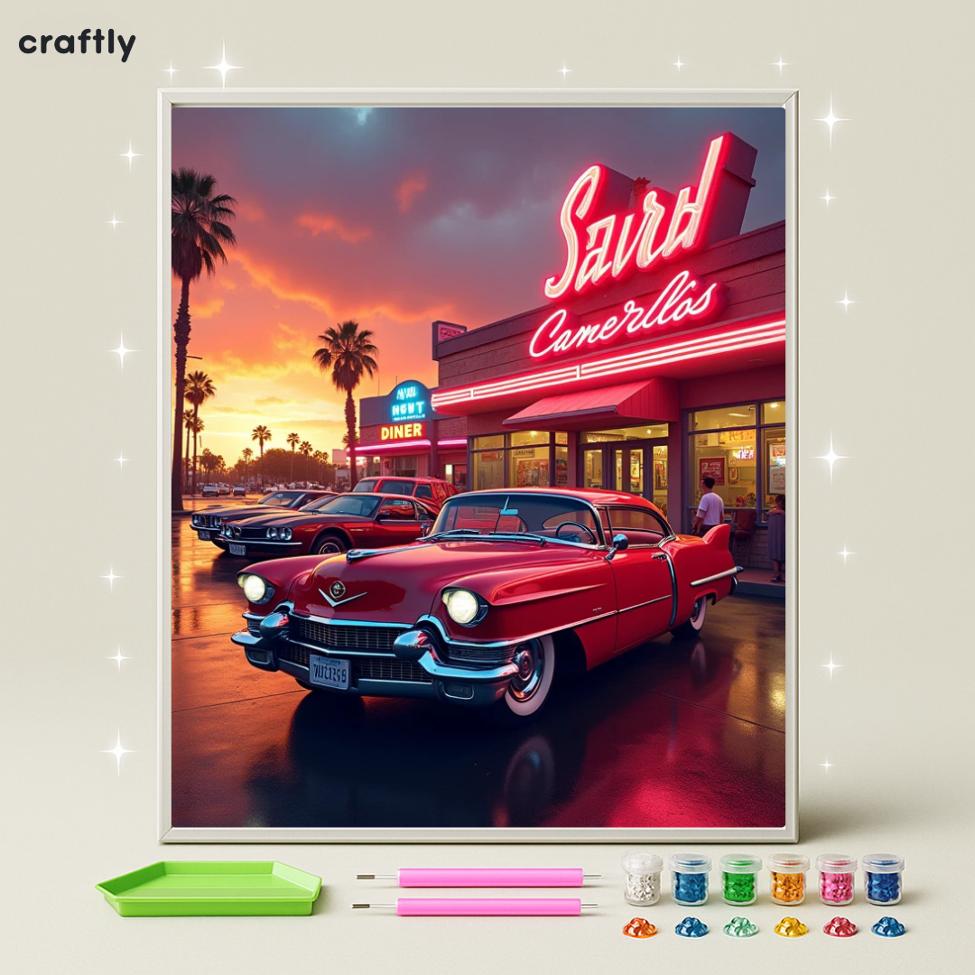 ציור יהלומים - רטרו אמריקאי