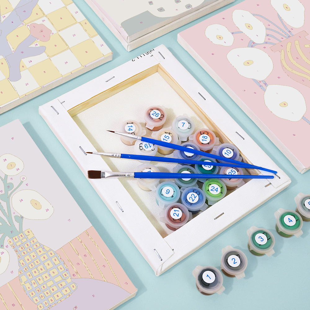 קיט מיני – מארז 6 ציורי פרחים מודרניים