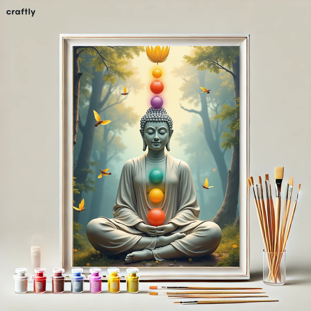 צביעה לפי מספרים – ציור בודהה וצ׳אקרות