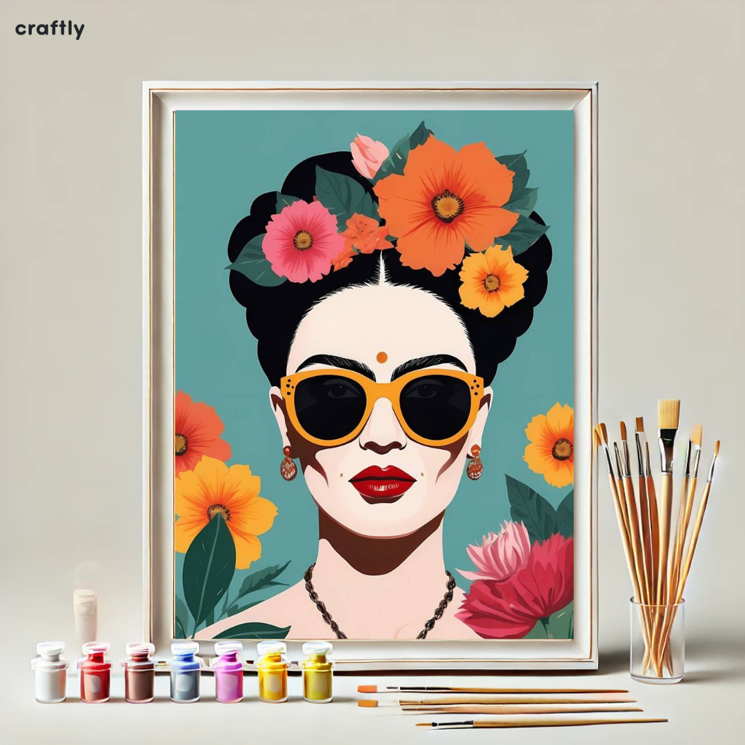 צביעה לפי מספרים - ציור פרידה עם משקפי שמש