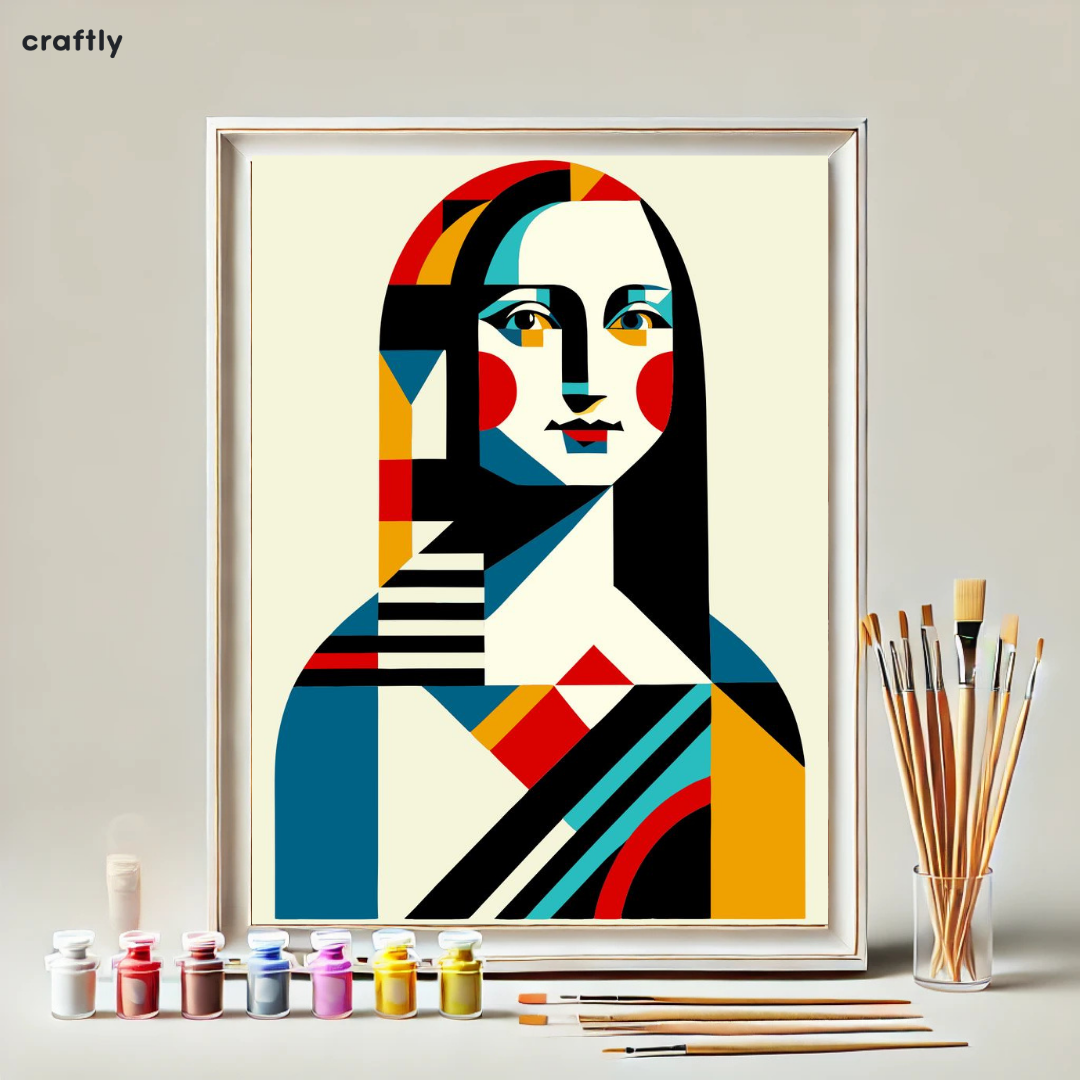 צביעה לפי מספרים – המונה ליזה בסגנון גיאומטרי
